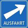 Ausfahrtstafel auf der Autobahn der Schweiz