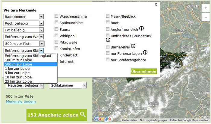 Ferienwohnungen für Skiurlaub im Berner Oberland - Merkmale