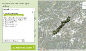 Ferienhäuser und Ferienwohnungen im Engadin - Suche