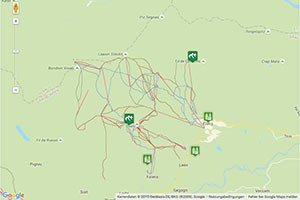 Flims-Laax-Falera Karte zur Routenplanung